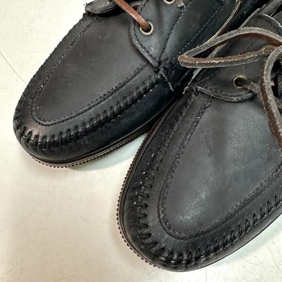 EUC Polo Country x Rancourt & Co. Ranger Moc Boat Shoe Navy Blue Made in USA 10 - Picture 7 of 11